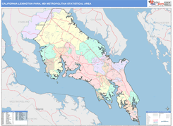 California-Lexington Park Metro Area Digital Map Color Cast Style